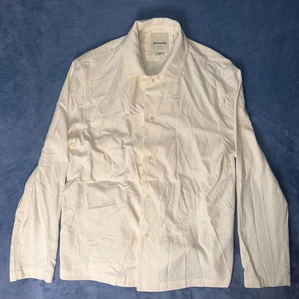 Zara Nanushka cream linen shirt